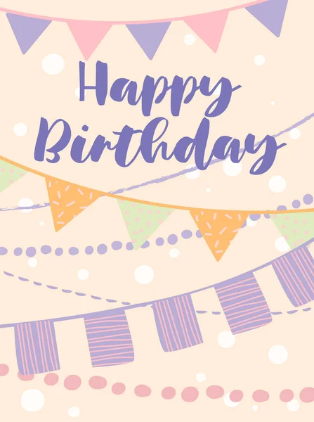 Feliz cumpleaños invitación o tarjeta de felicitación — Vector de stock