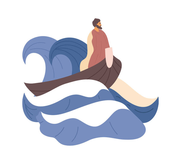 Иисус плывет на лодке