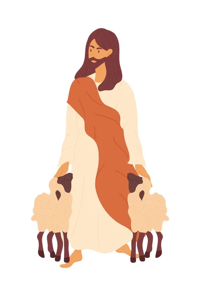 Jesús como pastor — Vector de stock