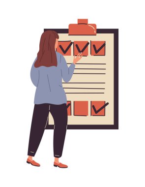 Çalışma notları alan bir kızla iş konsepti