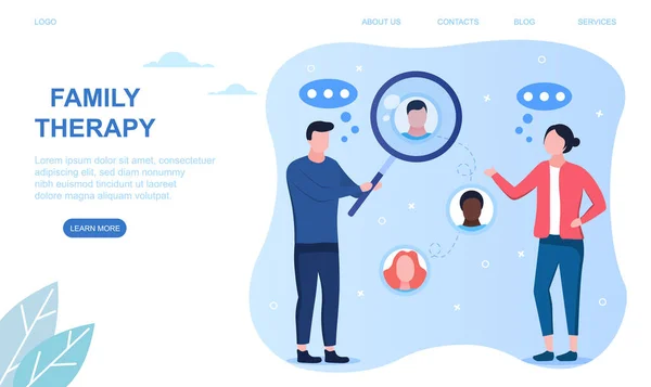 Абстрактная концепция семейной терапии. — стоковый вектор