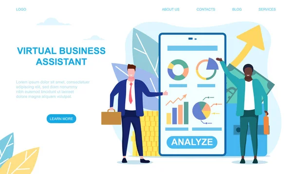 Virtuell affärsassistent app koncept — Stock vektor