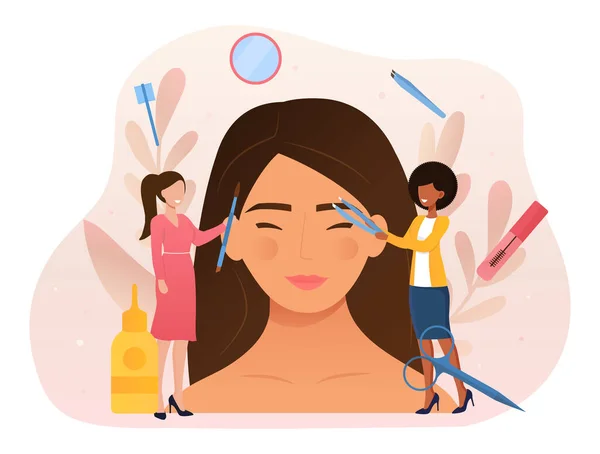 Beauty routine and facial care abstract concept — Stock Vector