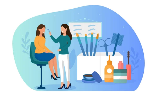 Master of the beauty salon giving — Stock Vector