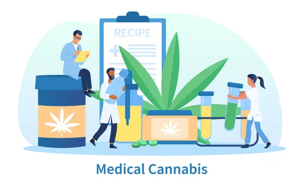 Concepto abstracto cannabis medicinal — Vector de stock