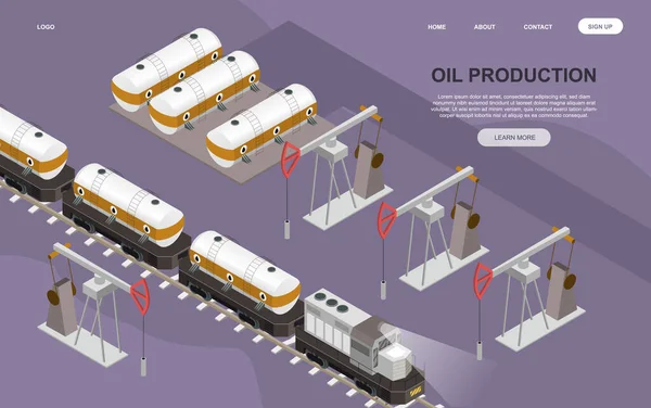 Petrol üretimi ve ulaşım kavramı — Stok Vektör