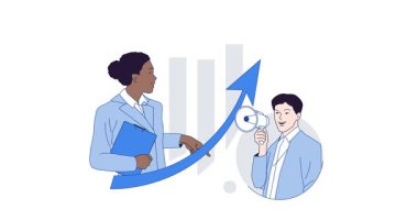 İş eğitimi. Danışman ya da finans koçunun tavsiyelerini dinleyip yatırım yapan kadın girişimciyle afiş taşımak. Ticaret, veri analizi ve istatistik. Düz grafik çizgi film