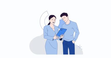 Çalıştırma Başlatılması Konsepti. İstatistikleri analiz eden kadın finans danışmanı veya muhasebeciyle afiş taşımak ve girişimcilere iş geliştirme konusunda tavsiyelerde bulunmak. Düz grafik çizgi film