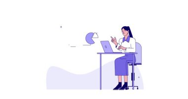 İş ekibi çalışması. Birlikte çalışan ve büyüme ve kalkınma stratejisi geliştiren bir grup girişimciyle birlikte afiş taşımak. Ortaklık ve işbirliği. Düz grafik çizgi film