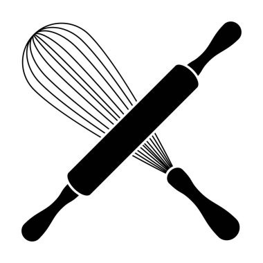 Oklava ve corolla izole geçti, siyah ve beyaz.