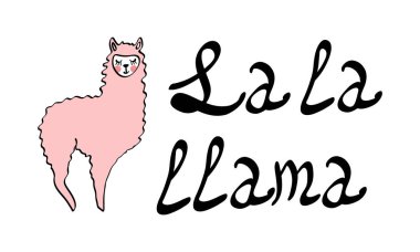 Harflerle sevimli pembe doodle lama 