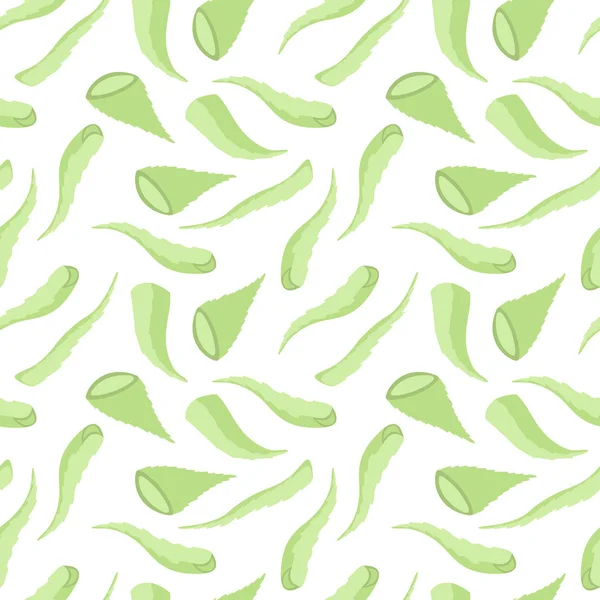 Nahtloses Muster mit Aloe Vera Blättern — Stockvektor