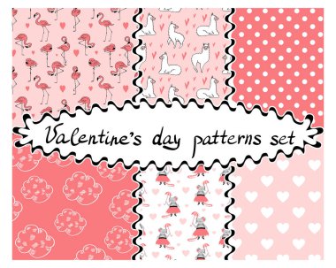 Sevgililer günü sorunsuz desenler seti