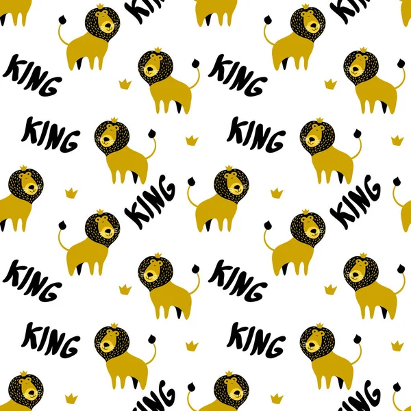 Taç sevimli aslanlar ile Dikişsiz desen