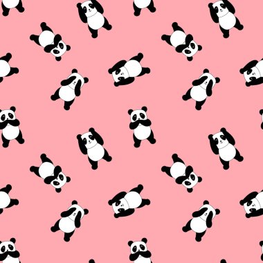 Sevimli panda ile kusursuz desen