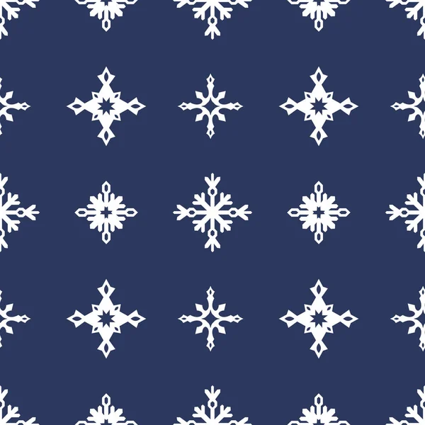 Winter geometric seamless pattern with snowflakes — Stock Vector