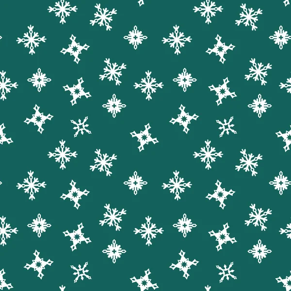 Winter seamless pattern with white snowflakes — Stock Vector