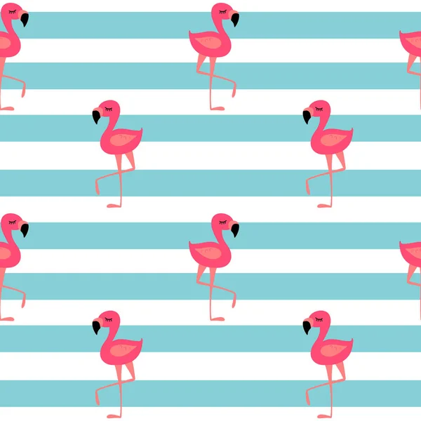 Płynny wzór z cute flaminga kreskówki — Wektor stockowy