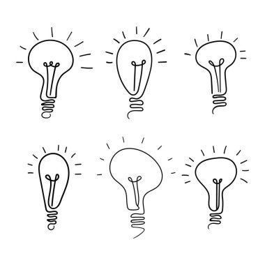 Elektrik ampulü piktogram koleksiyonunu karaladı
