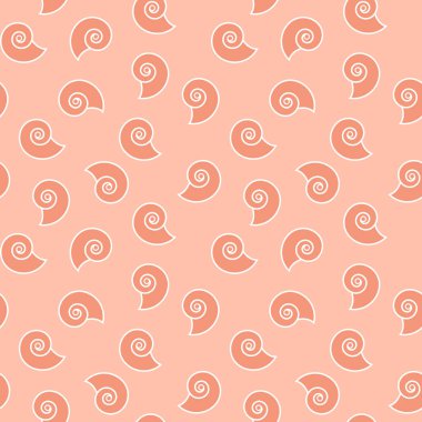 Pembe arka planda deniz kabuğu deseni