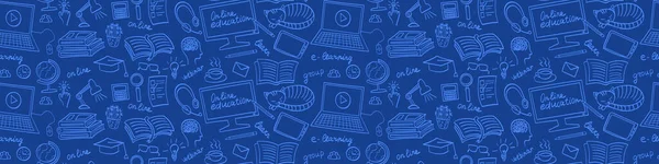 Çevrimiçi eğitim el yazısı sorunsuz web pankartı çizildi