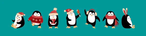 Bir grup penguen Noel 'i kutluyor