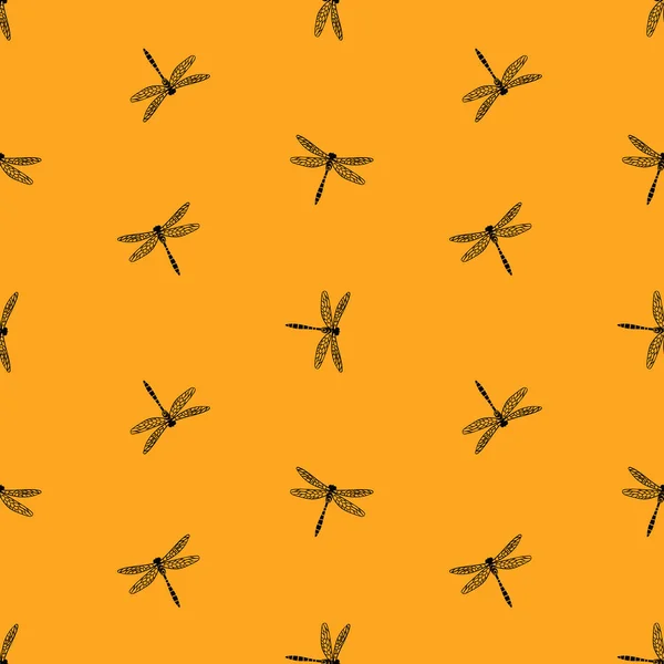 Dragonfly padrão sem costura brilhante — Vetor de Stock