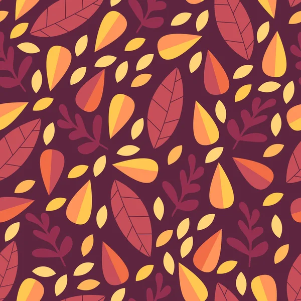 Απρόσκοπτη μοτίβο με φθινοπωρινά φύλλα — Διανυσματικό Αρχείο