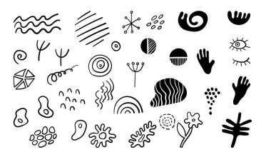 Soyut el çizimi şekiller