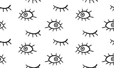 Kusursuz desen, el çizimi gözler..