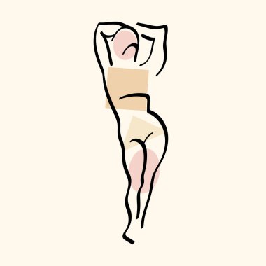 Basit bir kadın çizimi.