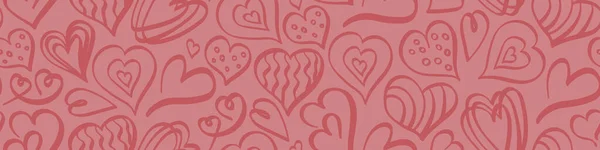 Corazón borde sin costuras sobre fondo rosa — Archivo Imágenes Vectoriales