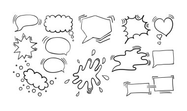 Doodle konuşma baloncukları koleksiyonu