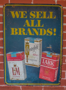 Homer, Georgia/USA-6/10/17 Vintage cigarette advertising sign clipart