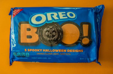 Cumming, Georgia/USA-9/12/19 Package of Halloween Oreo cookies clipart