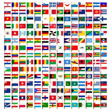 Dünya bayrak Icons set 