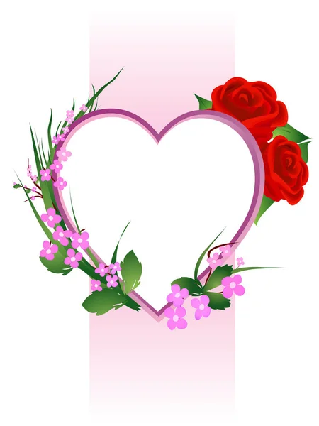 Valentijnsdag bloemen samenstelling — Stockvector