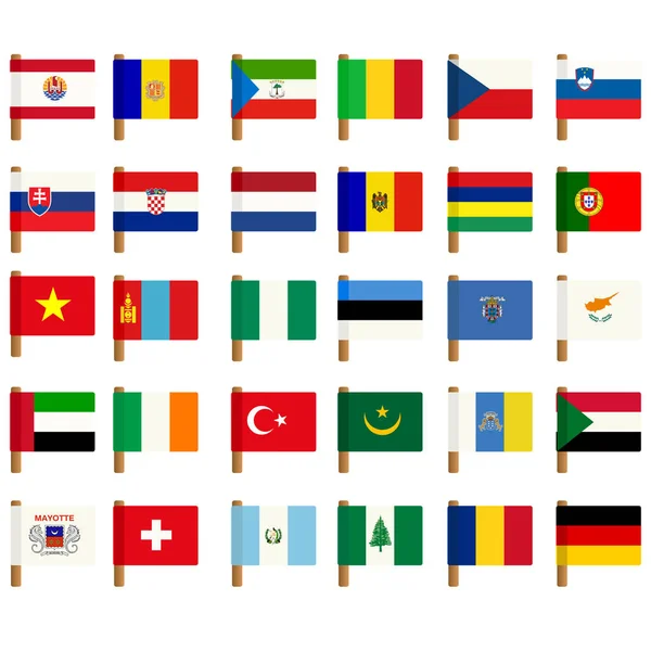 Conjunto de iconos de bandera mundial 1 — Vector de stock