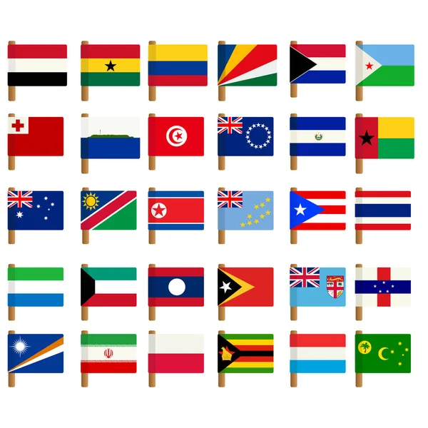 Conjunto de ícones de bandeira do mundo 4 —  Vetores de Stock