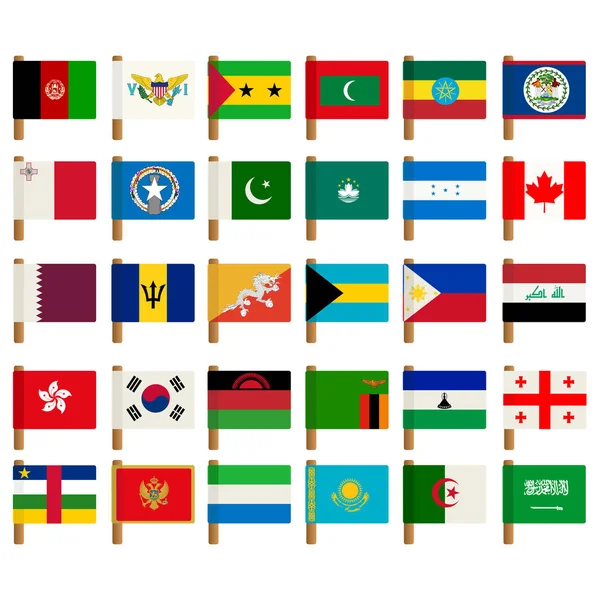 Weltflaggensymbole Set 3 — Stockvektor