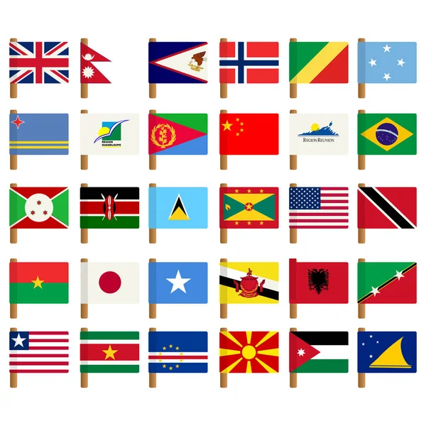 Świat ikony flag zestaw 5 — Wektor stockowy