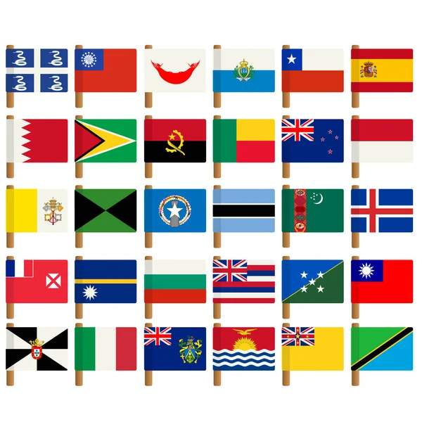 Wereld vlag pictogrammen instellen 6 — Stockvector