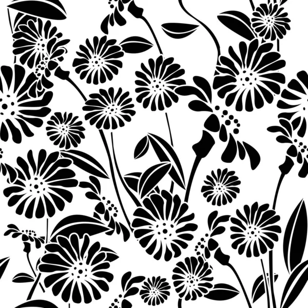 Naadloze floral achtergrond, grafisch patroon — Stockvector