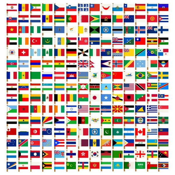 Ensemble d'icônes du drapeau mondial — Image vectorielle