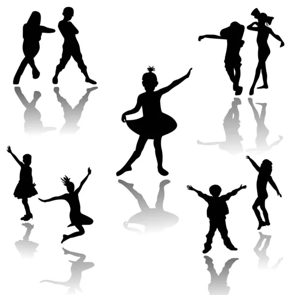 踊る子供たち — ストックベクタ
