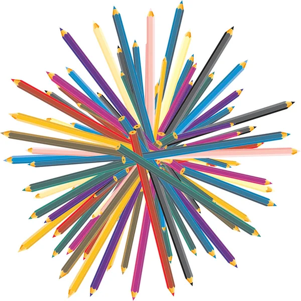 Стек цветных карандашей — стоковый вектор