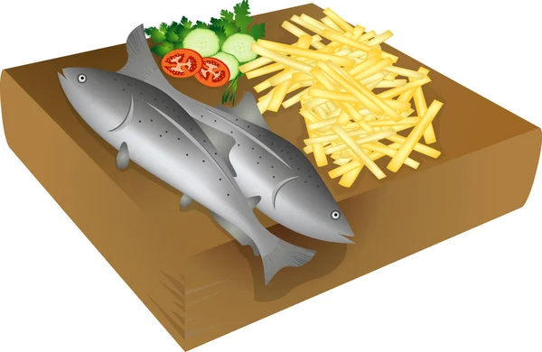 Fish and chips — Stock Vector