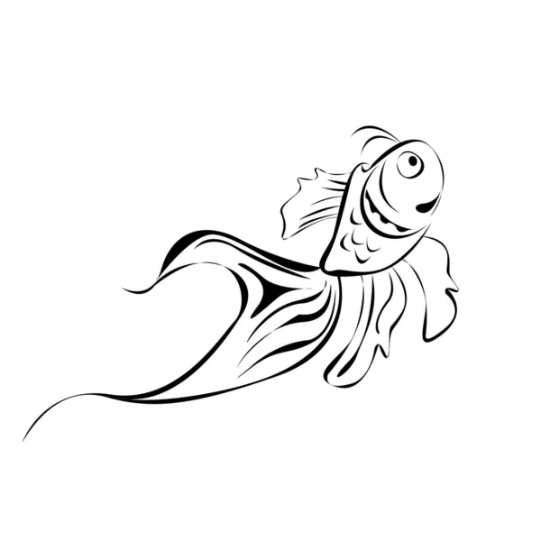 Linienkunst Fische — Stockvektor