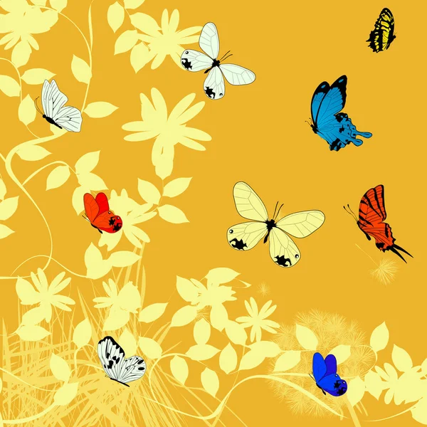 Mariposas fondo ilustración — Archivo Imágenes Vectoriales