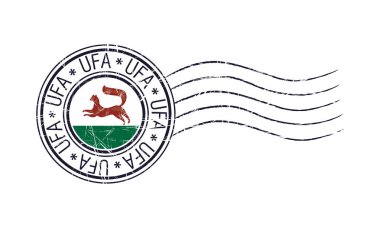 Ufa şehir grunge posta kauçuk damga